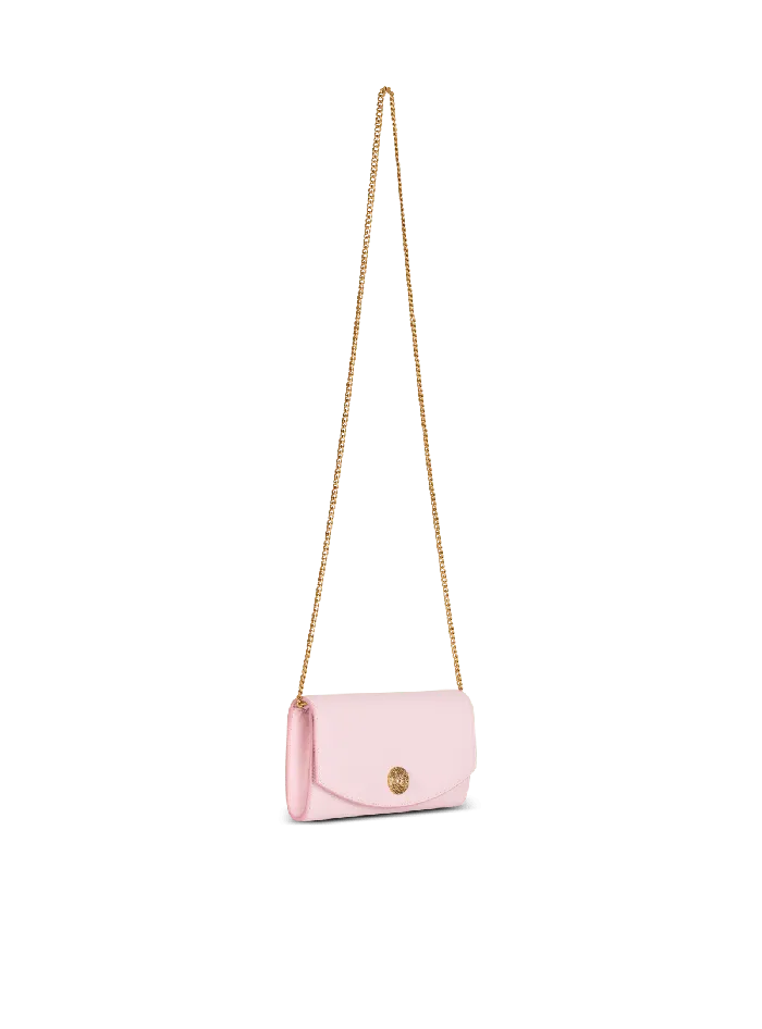 Balmain Small Leather Goods Women Emblegraveme Grained Calfskin Clutch Pink