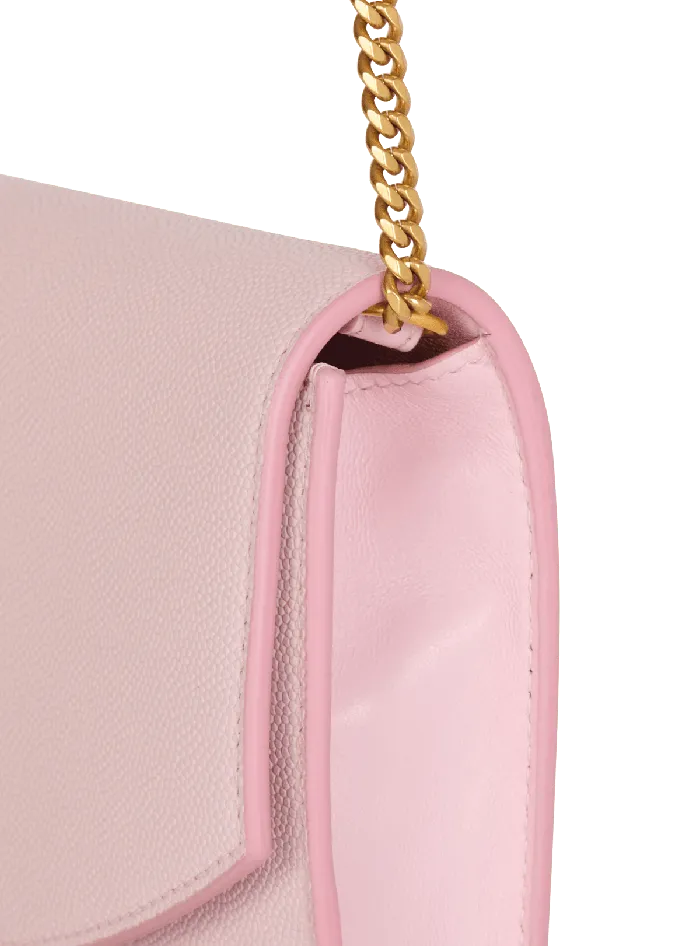 Balmain Small Leather Goods Women Emblegraveme Grained Calfskin Clutch Pink