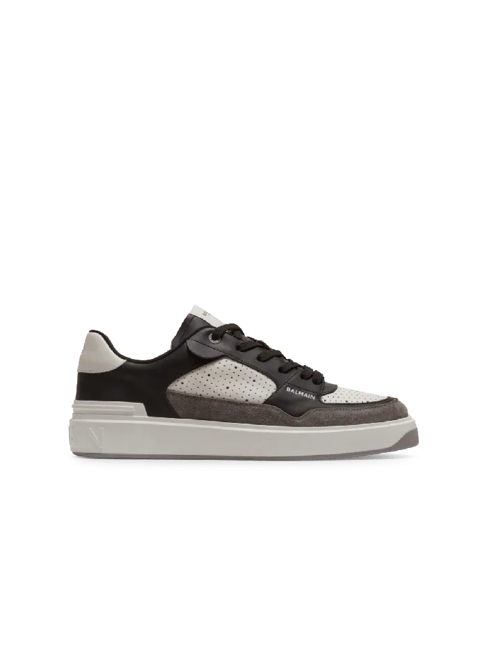 Balmain Sneakers Men BCourt Flip Sneakers In Leather And Suede Black