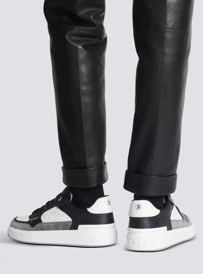 Balmain Sneakers Men BCourt Flip Sneakers In Leather And Suede Black