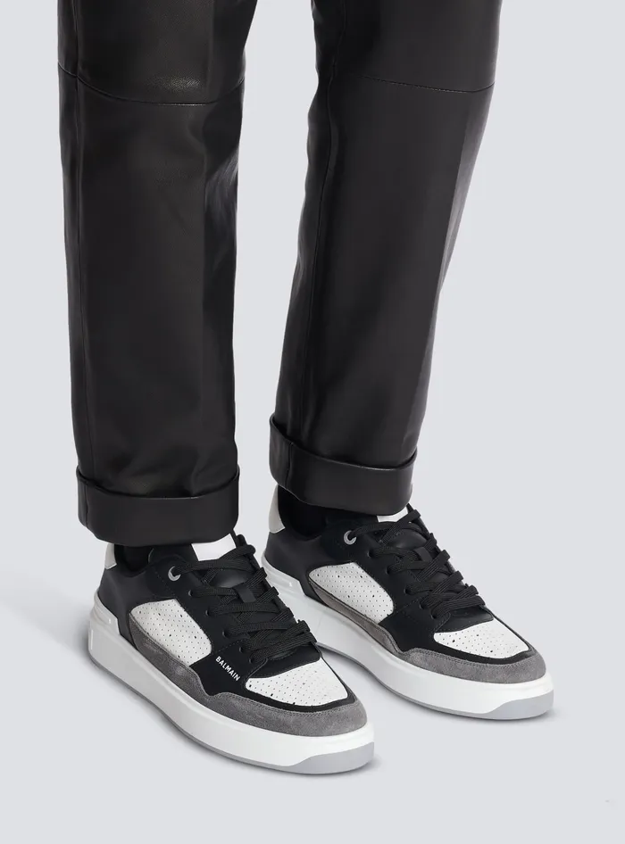 Balmain Sneakers Men BCourt Flip Sneakers In Leather And Suede Black