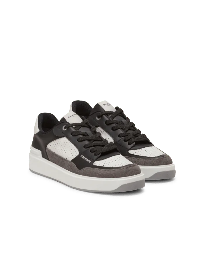 Balmain Sneakers Men BCourt Flip Sneakers In Leather And Suede Black