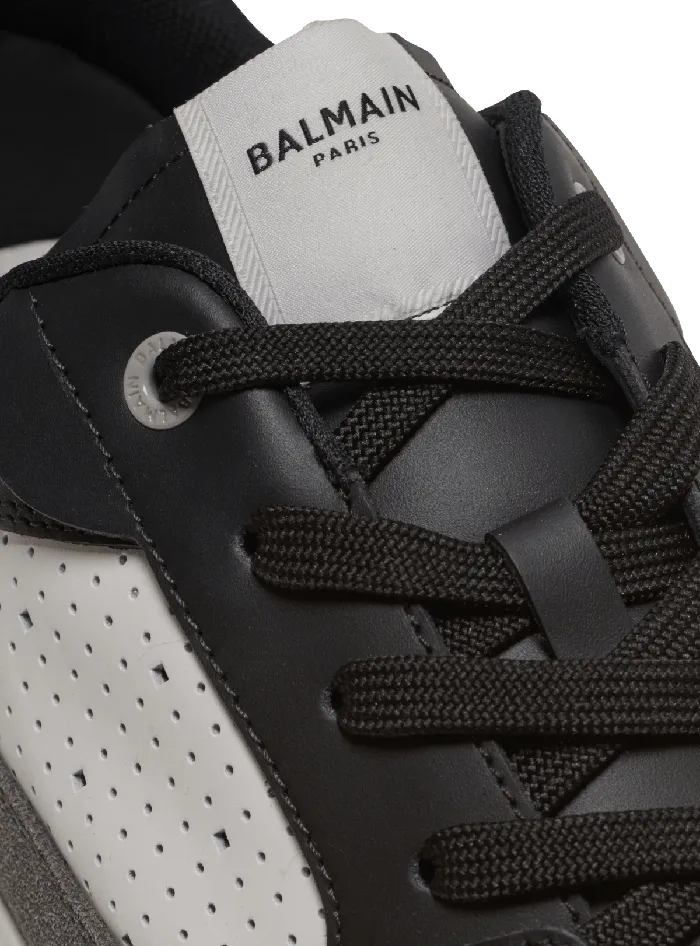 Balmain Sneakers Men BCourt Flip Sneakers In Leather And Suede Black