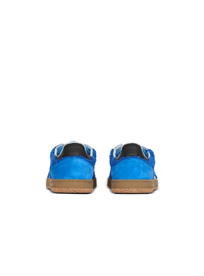 Balmain Sneakers Men Suede And Boucleacute Swan Trainers Blue