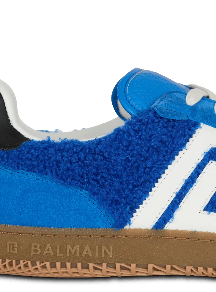 Balmain Sneakers Men Suede And Boucleacute Swan Trainers Blue
