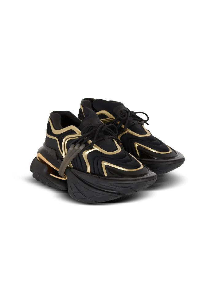 Balmain Sneakers Men Unicorn Wave Trainers In Neoprene And Calfskin Black