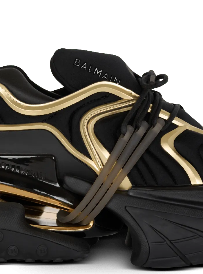 Balmain Sneakers Men Unicorn Wave Trainers In Neoprene And Calfskin Black