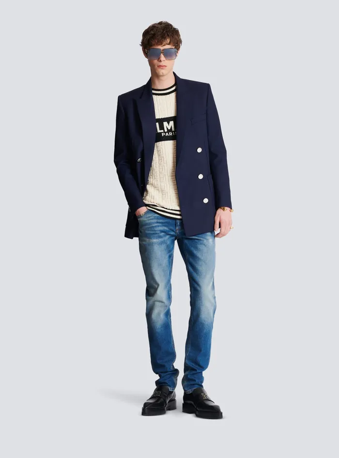 Balmain TShirts Men Cotton Terry Tshirt White