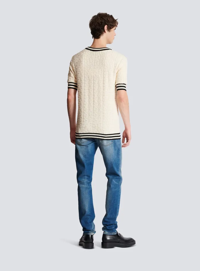 Balmain TShirts Men Cotton Terry Tshirt White