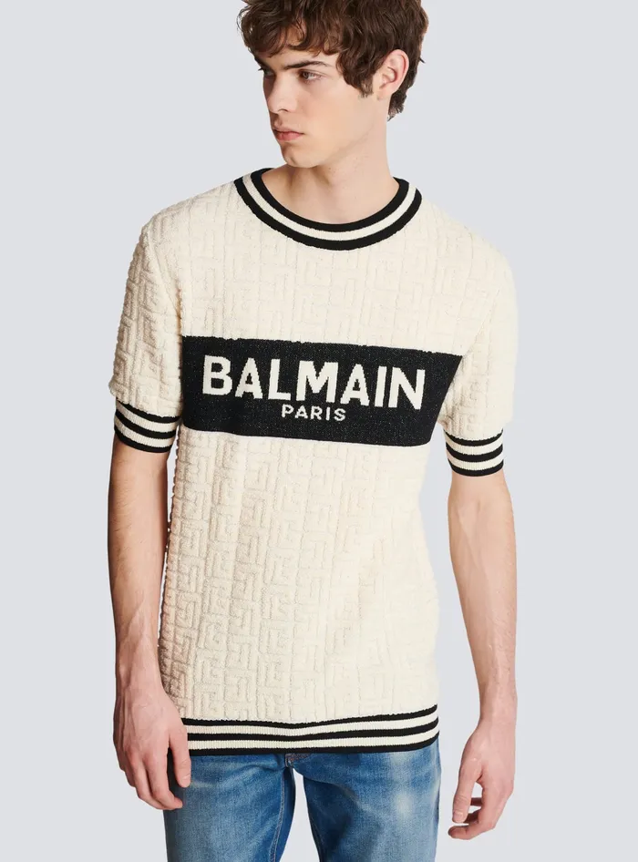 Balmain TShirts Men Cotton Terry Tshirt White