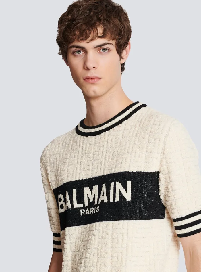 Balmain TShirts Men Cotton Terry Tshirt White