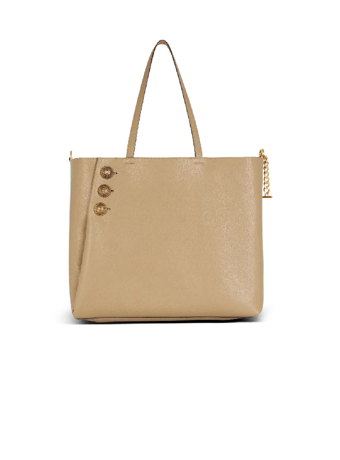 Balmain Tote Bags Women Emblegraveme Grained Calfskin Tote Bag Brown