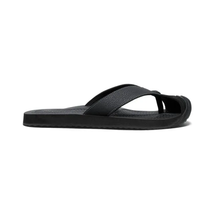 Barbados BlackSteel Grey Leather FlipFlop Men KEEN SlipOns
