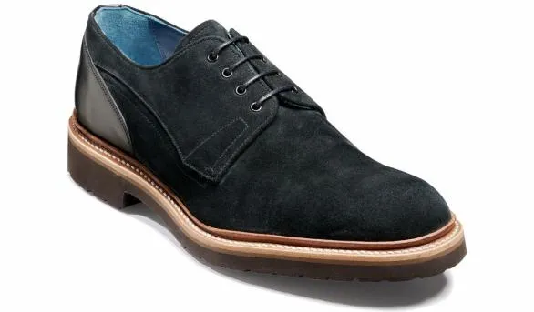 Barker Shoes Harlem 8211 Black Suede Black Calf Black Suede Black Calf Mens
