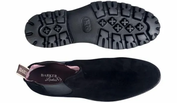 Barker Shoes Jenna 8211 Black Suede Black Suede Womens
