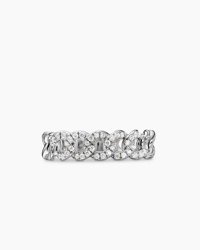 Belmont Curb Link Band Ring In Sterling Silver With Diamonds 5mm Women David Yurman Band Belmont Curb Link Band Ring In Sterling Silver With Diamonds 5mm Women David Yurman Band