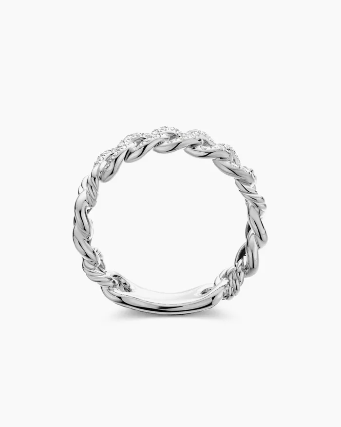 Belmont Curb Link Band Ring In Sterling Silver With Diamonds 5mm Women David Yurman Band Belmont Curb Link Band Ring In Sterling Silver With Diamonds 5mm Women David Yurman Band