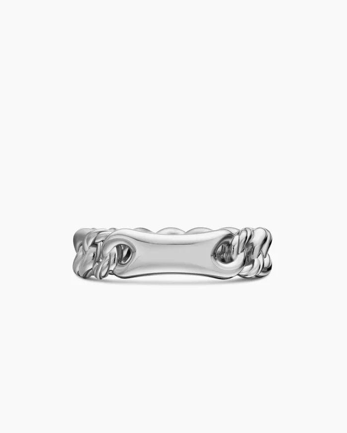 Belmont Curb Link Band Ring In Sterling Silver With Diamonds 5mm Women David Yurman Band Belmont Curb Link Band Ring In Sterling Silver With Diamonds 5mm Women David Yurman Band