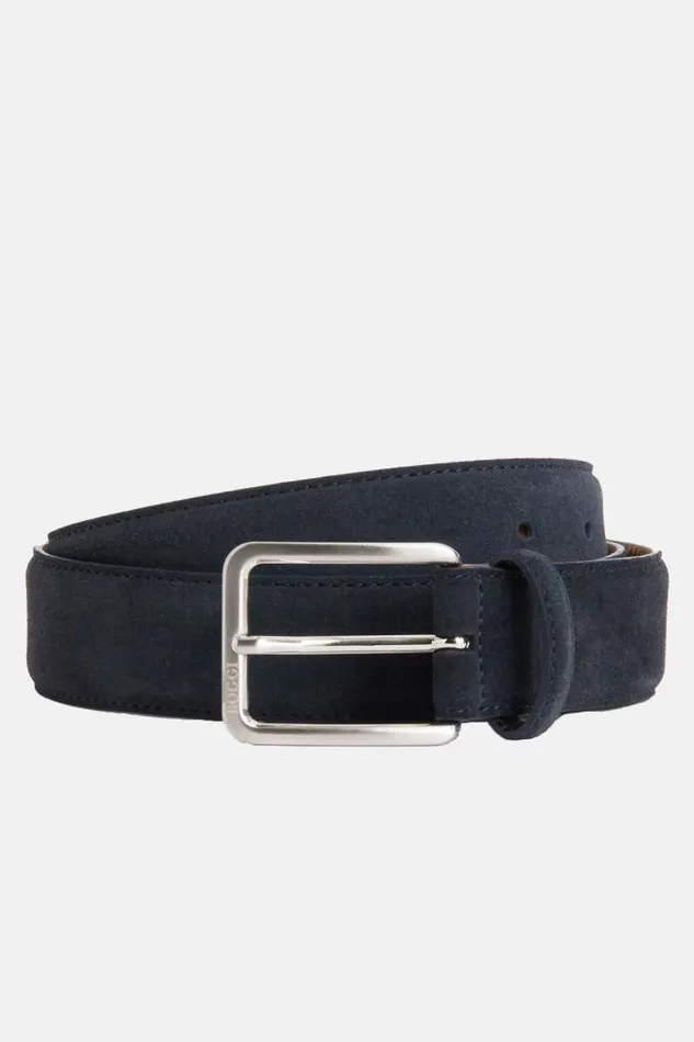 Belts Men Boggi Milano Suede Belt Navy Blue