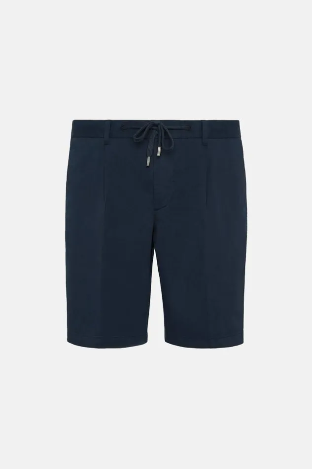 Bermuda Men Boggi Milano Stretch Cotton Summer Bermuda Shorts Navy Blue