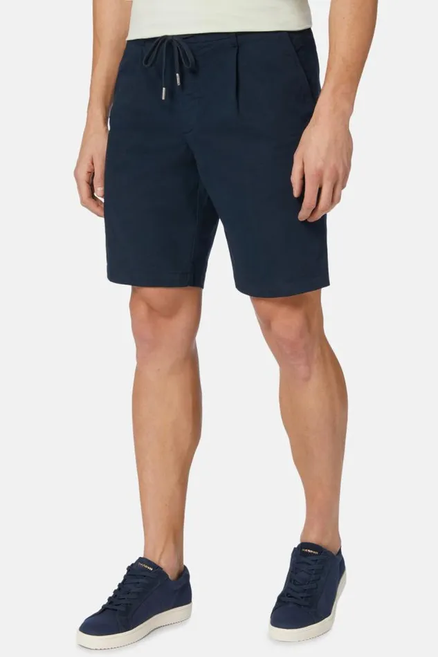Bermuda Men Boggi Milano Stretch Cotton Summer Bermuda Shorts Navy Blue Bermuda Men Boggi Milano Stretch Cotton Summer Bermuda Shorts Navy Blue