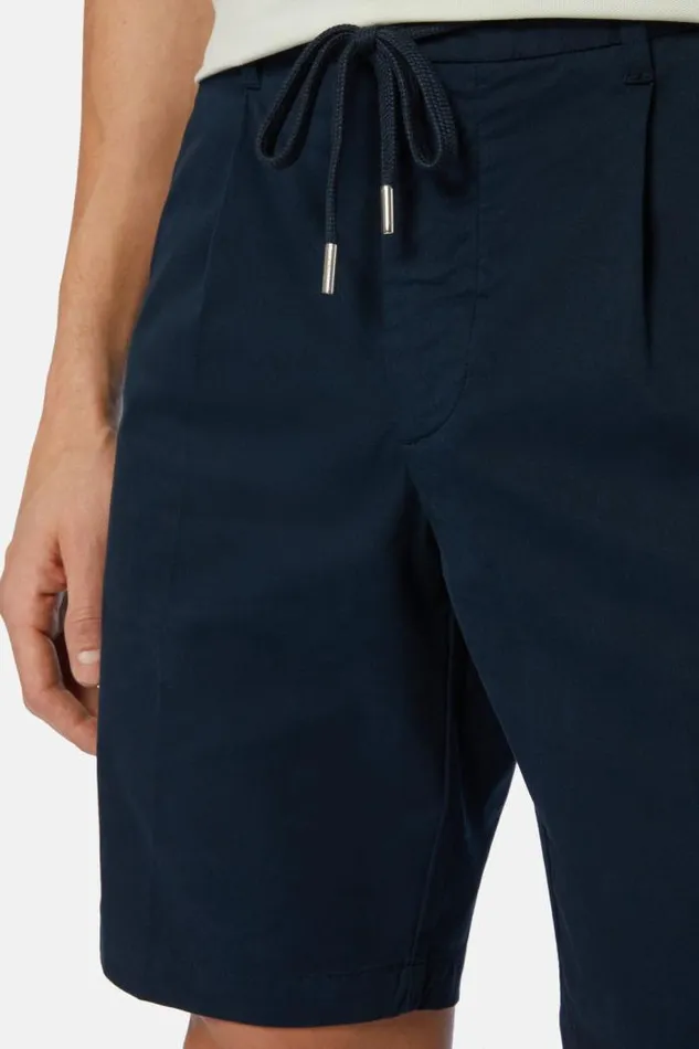 Bermuda Men Boggi Milano Stretch Cotton Summer Bermuda Shorts Navy Blue Bermuda Men Boggi Milano Stretch Cotton Summer Bermuda Shorts Navy Blue