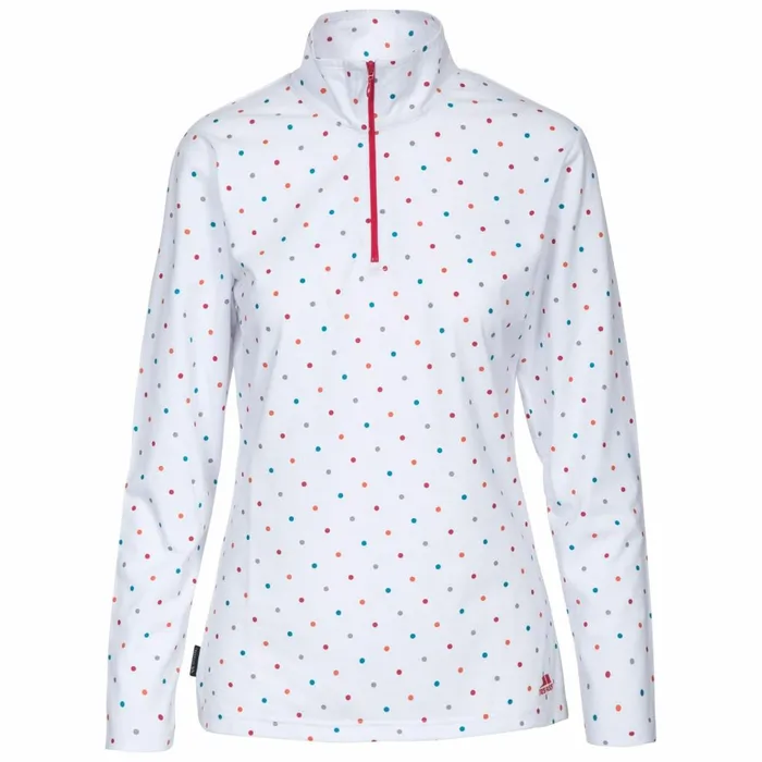Betty II 12 Zip Long Sleeve Top Rainbow Spot Women Trespass Gym and Sports Tops Betty II 12 Zip Long Sleeve Top Rainbow Spot Women Trespass Gym and Sports Tops
