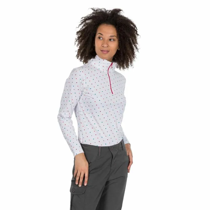 Betty II 12 Zip Long Sleeve Top Rainbow Spot Women Trespass Gym and Sports Tops Betty II 12 Zip Long Sleeve Top Rainbow Spot Women Trespass Gym and Sports Tops