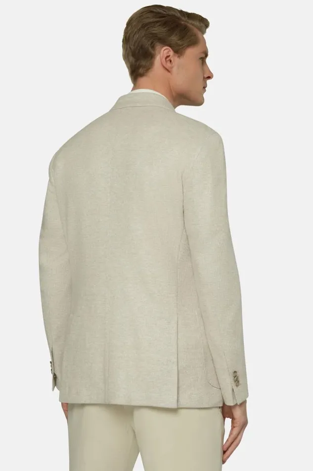 Blazers Men Boggi Milano Beige Melange LinenCotton B Jersey Jacket Beige Blazers Men Boggi Milano Beige Melange LinenCotton B Jersey Jacket Beige