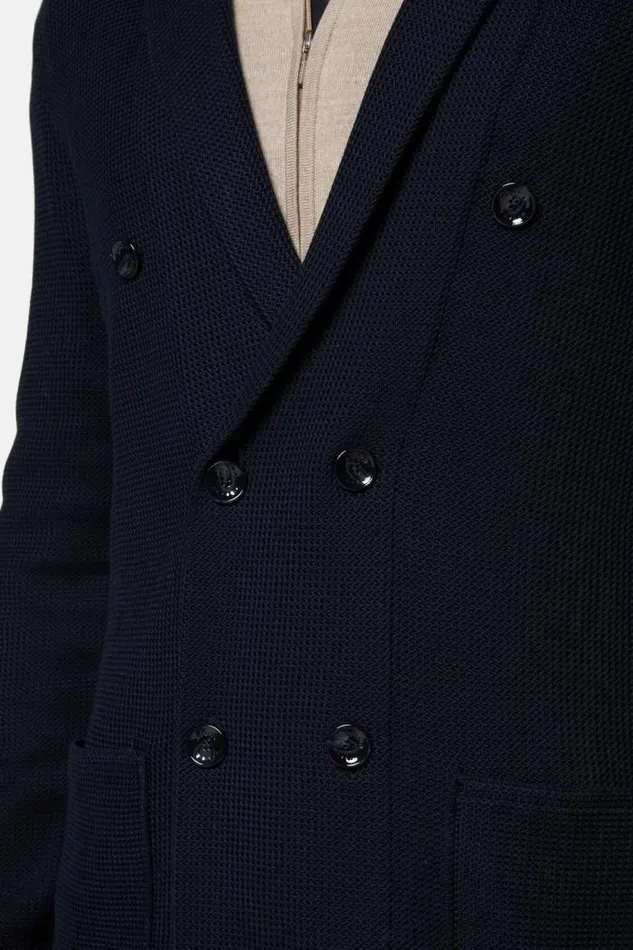 Blazers Men Boggi Milano Navy Cotton Crepe Knit DoubleBreasted Jacket Navy Blue Blazers Men Boggi Milano Navy Cotton Crepe Knit DoubleBreasted Jacket Navy Blue