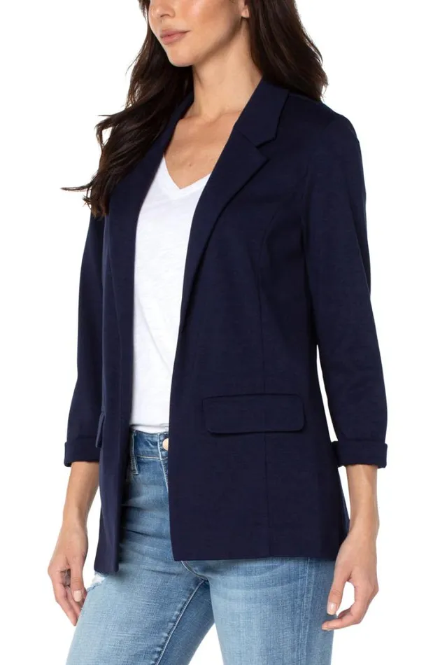 BLAZERS Women Liverpool Los Angeles BOYFRIEND BLAZER WITH PRINCESS DARTS Cadet Blue