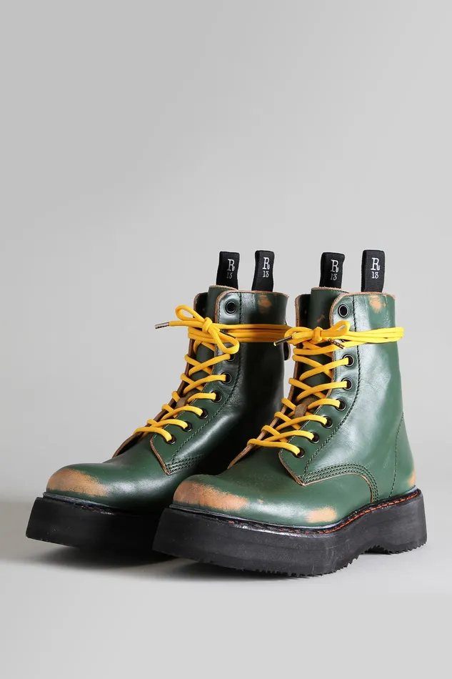 Boots R13 Women Single Stack Boot 8211 Hunter Green Remove