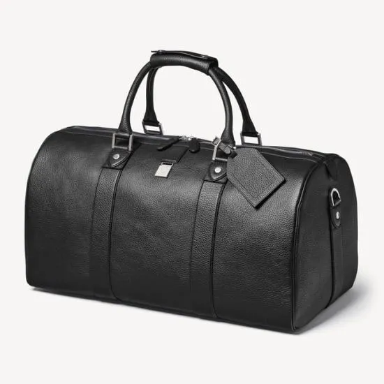 Boston Leather Travel Bag Black Pebble Men Aspinal Of London Travel Bags