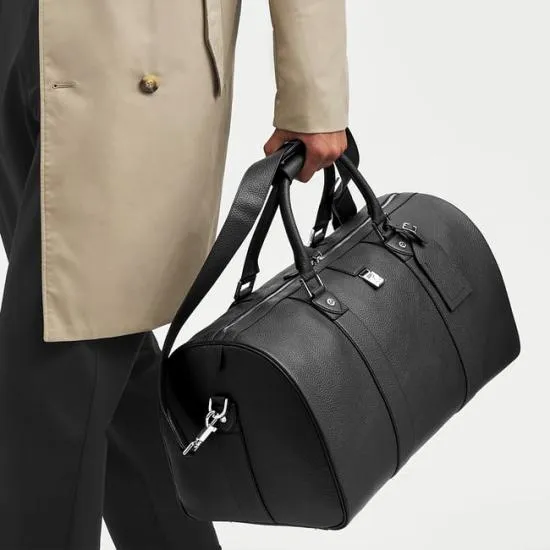 Boston Leather Travel Bag Black Pebble Men Aspinal Of London Travel Bags
