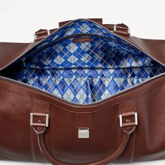 Boston Leather Travel Bag Tobacco Pebble Men Aspinal Of London Travel Bags