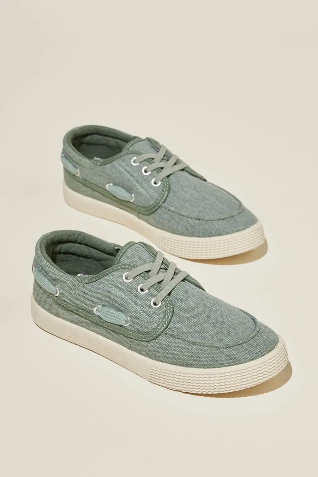 Boys Sneakers Cotton On Billy Boat Shoe Swag Green Boys Sneakers Cotton On Billy Boat Shoe Swag Green