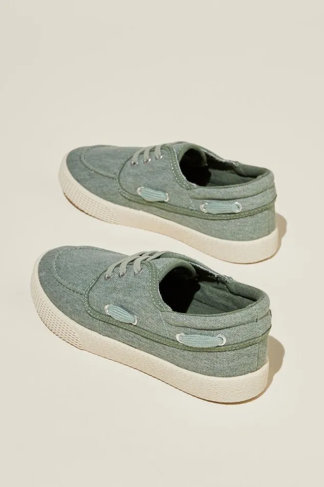 Boys Sneakers Cotton On Billy Boat Shoe Swag Green Boys Sneakers Cotton On Billy Boat Shoe Swag Green