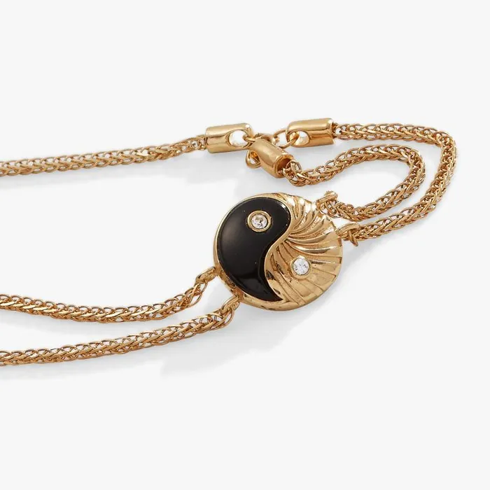 Bracelets Women Alex And Ani Black Onyx Yin Yang Precious Bracelet 14kt Gold Over Sterling Silver
