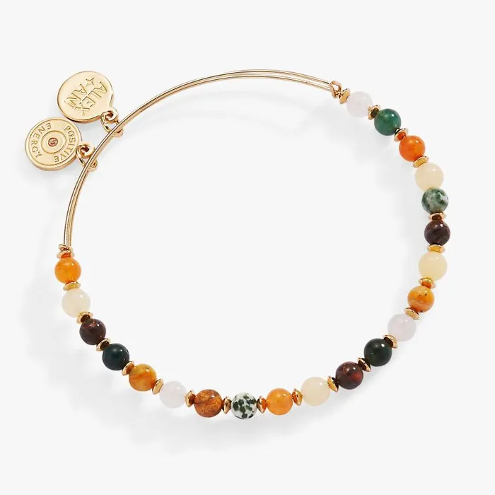 Bracelets Women Alex And Ani Round SemiPrecious Beaded Bangle Gold
