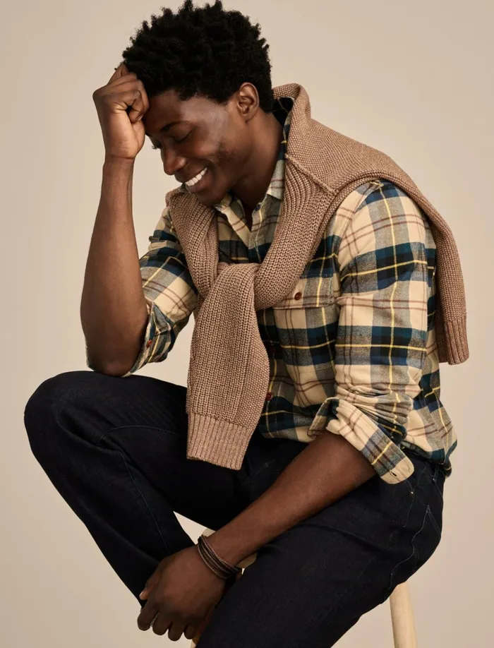 Brushed Twill Plaid Long Sleeve Utility Shirt Natural Blue Combo Men Lucky Brand ButtonDowns Brushed Twill Plaid Long Sleeve Utility Shirt Natural Blue Combo Men Lucky Brand ButtonDowns