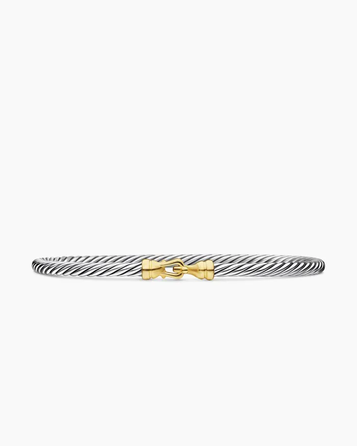 Buckle Classic Cable Bracelet In Sterling Silver With 18K Yellow Gold 3mm Women David Yurman Bangle Buckle Classic Cable Bracelet In Sterling Silver With 18K Yellow Gold 3mm Women David Yurman Bangle