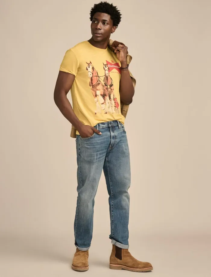 Budwiser Horses Golden Glow Men Lucky Brand Graphic Tees
