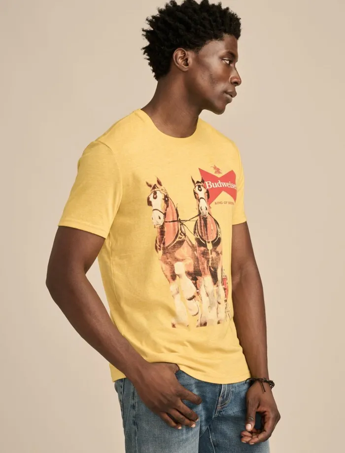 Budwiser Horses Golden Glow Men Lucky Brand Graphic Tees