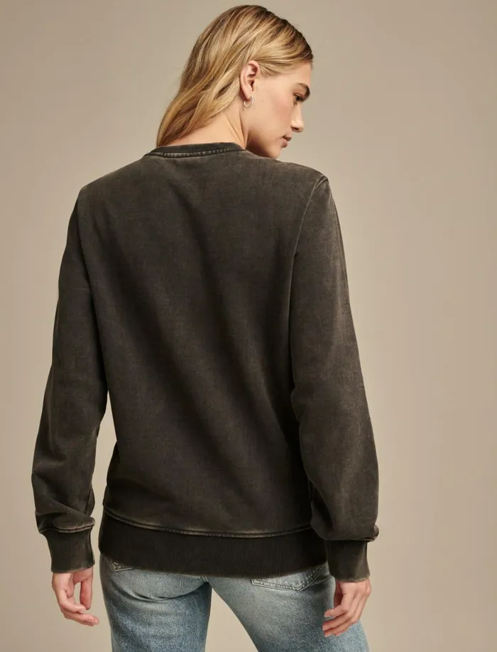 Bulls Crew Neck Sweatshirt 001 Black Women Lucky Brand Sweaters and Sweatshirts