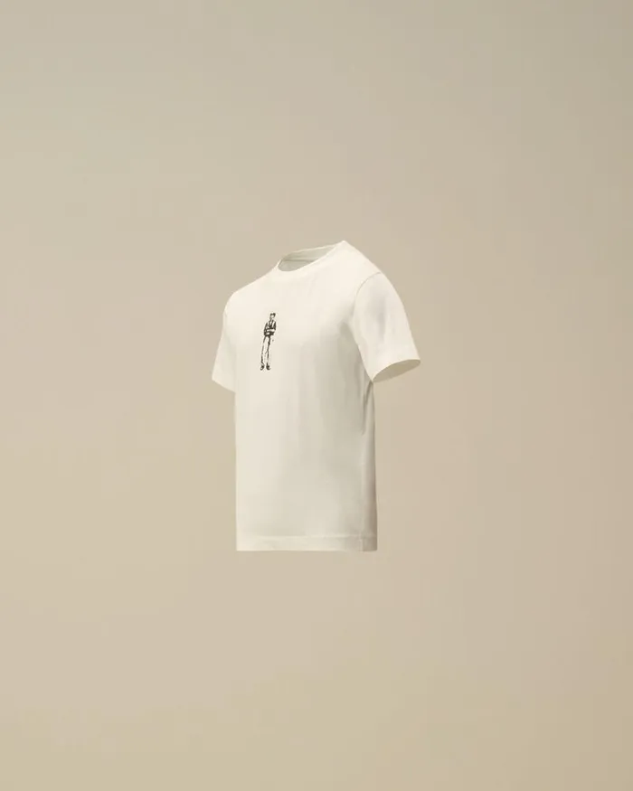 CP Company Clothing 23 U16 Cotton Jersey 301 British Sailor Logo TShirt Gauze White 8211 Kids CP Company Clothing 23 U16 Cotton Jersey 301 British Sailor Logo TShirt Gauze White 8211 Kids