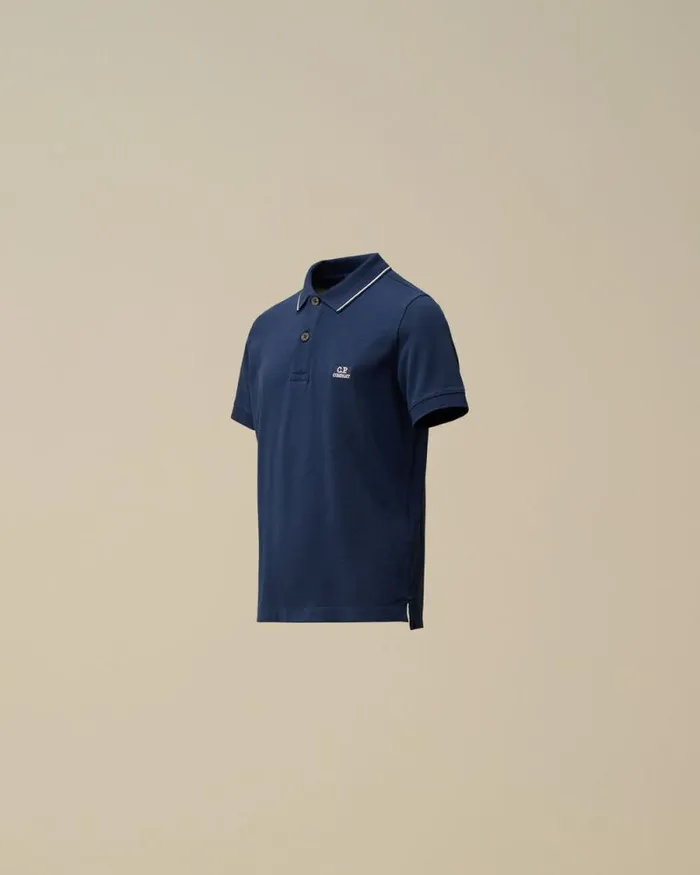 CP Company Clothing 23 U16 Stretch Piquet Striped Collar Polo Estate Blue 8211 Kids CP Company Clothing 23 U16 Stretch Piquet Striped Collar Polo Estate Blue 8211 Kids
