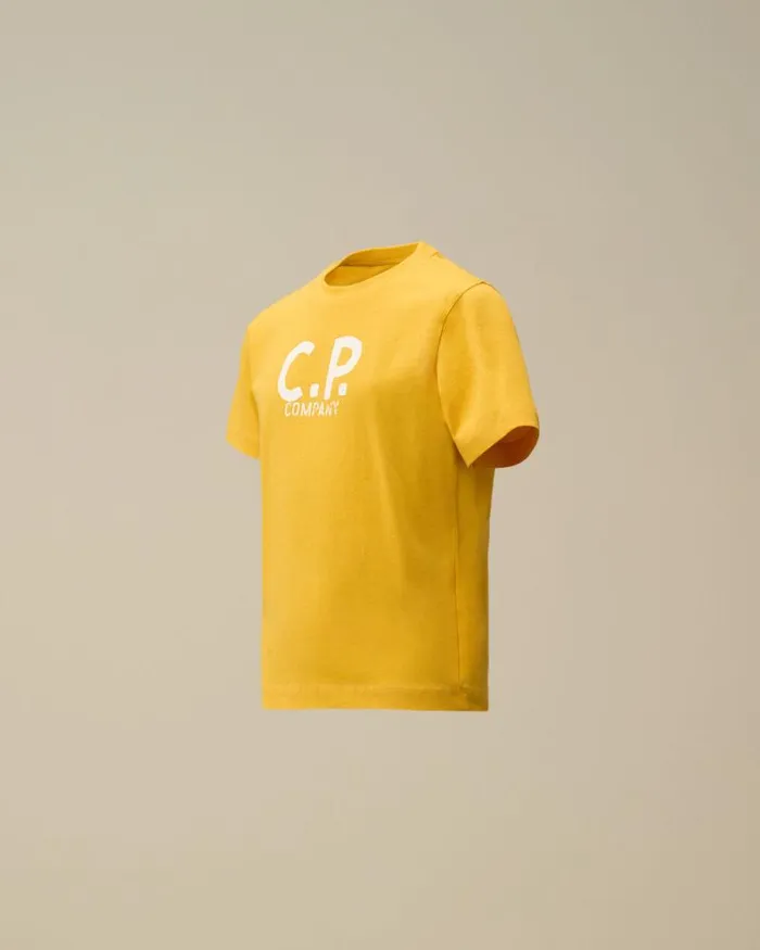 CP Company Clothing 48 U16 Cotton Jersey 301 Printed Logo TShirt Golden Rod 8211 Yellow 8211 Kids CP Company Clothing 48 U16 Cotton Jersey 301 Printed Logo TShirt Golden Rod 8211 Yellow 8211 Kids