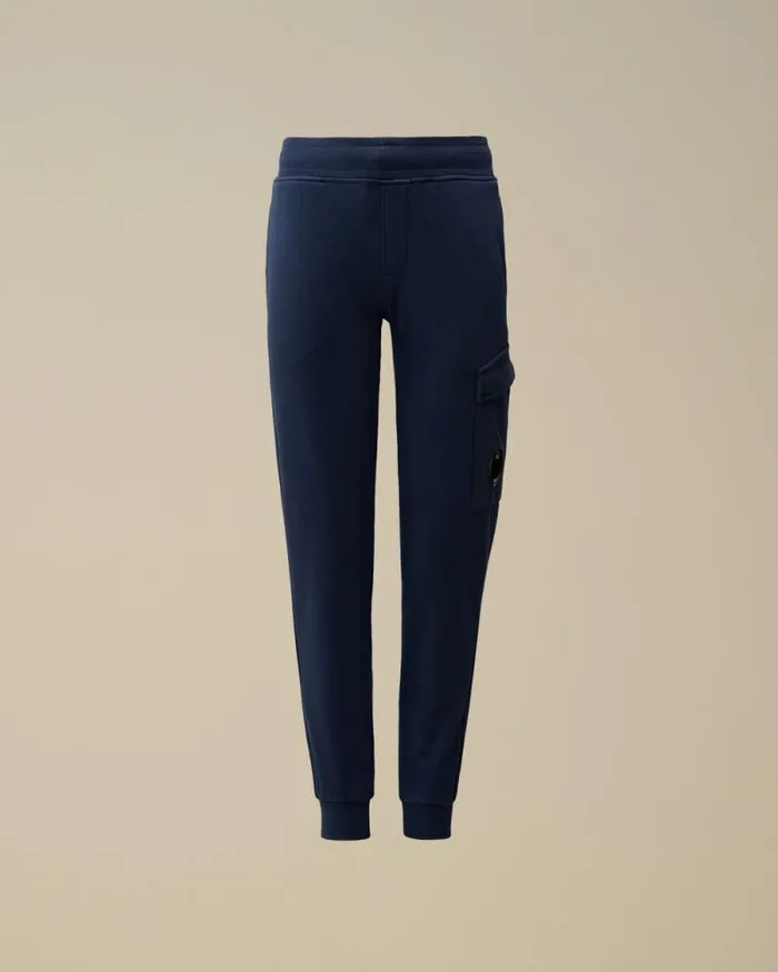 CP Company Clothing 48 U16 Diagonal Fleece Lens Sweatpants Estate Blue 8211 Kids