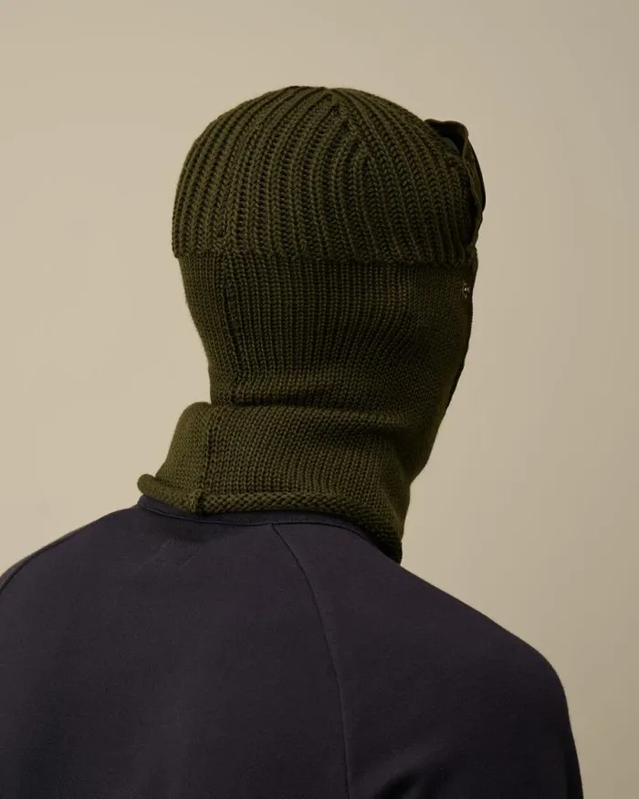 CP Company Hats Extra Fine Merino Wool Goggle Balaclava Ivy Green 8211 Man