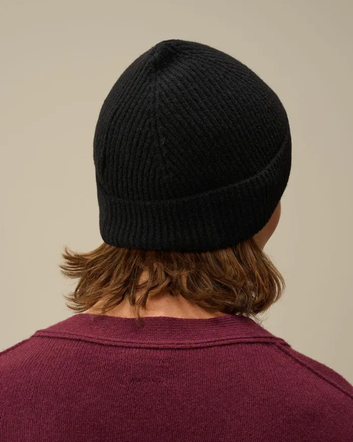 CP Company Hats Fleece Knit Beanie Black 8211 Man